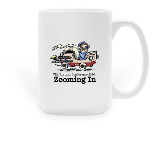 VRA 2026 Zooming In Mug, Style: Tape, a White Large Coffee Mug