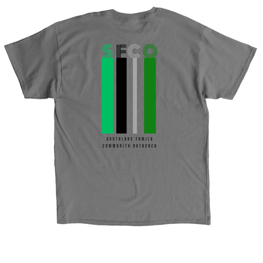 Striped SFCO&nbsp;, a Charcoal Classic Unisex Tee (back-view)