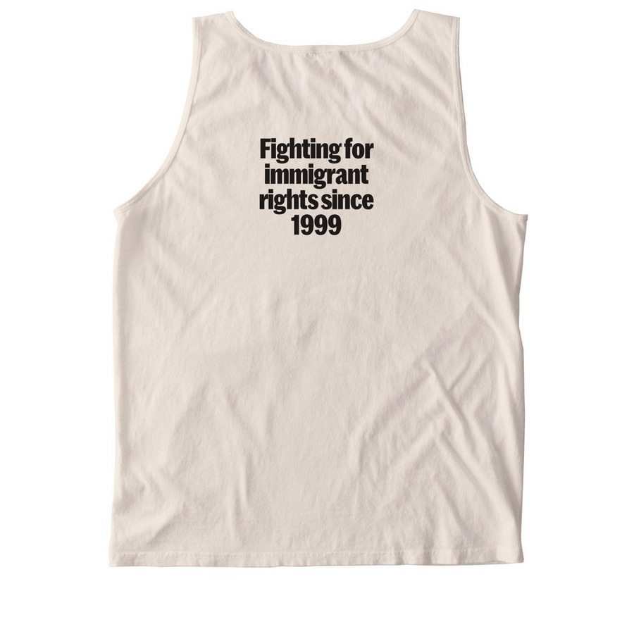 New Brand (in black), a Ivory Comfort Colors Tank Top (back-view)