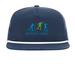 Mansfield Nordic Flat Brim Hat, a Navy/ White Printed Umpqua Snapback Cap