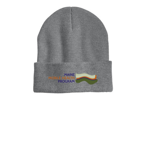 Maine Mobile Health Program Hats, a Dark Heather Grey Printed Cuffed Beanie