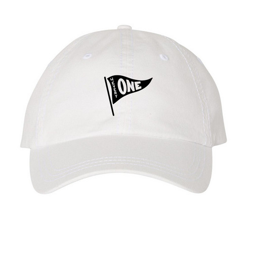 FCC Students 4 Every One Flag (Black Design), a White Printed Pigment Dye Baseball Cap