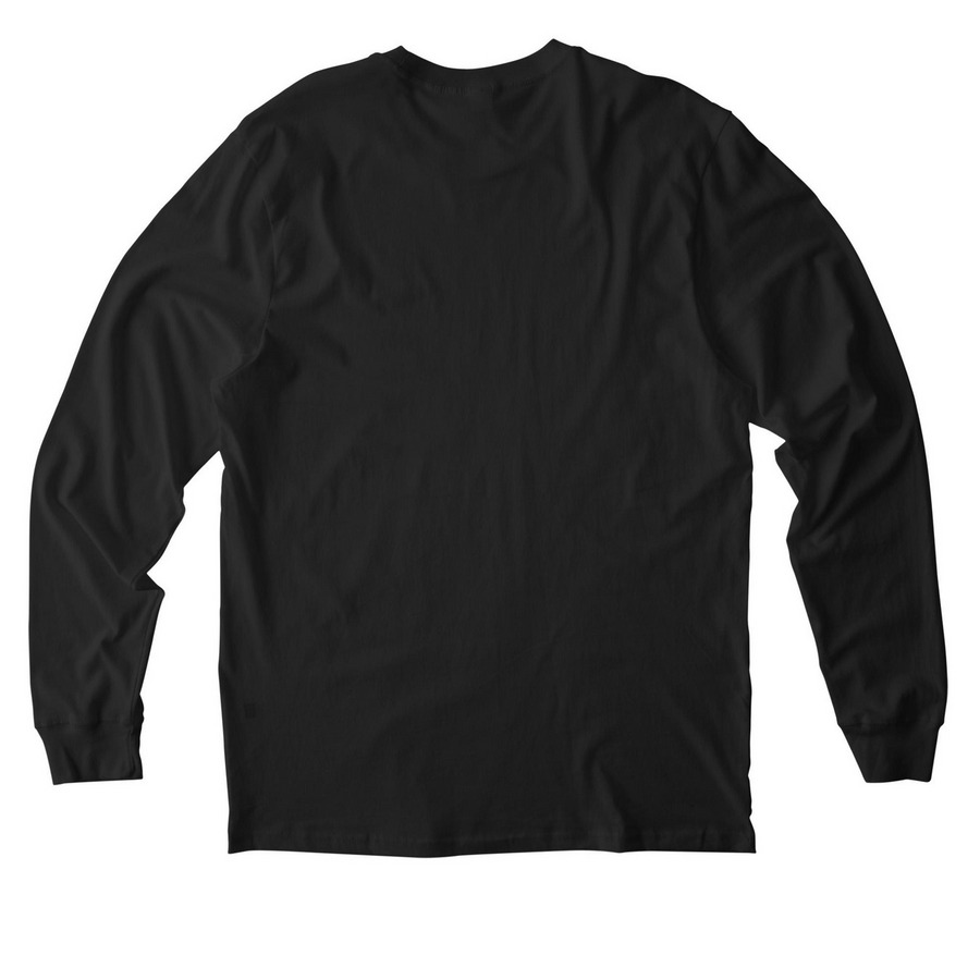 Wudang West Street Wear, a Deep Black Allmade Organic Cotton Long Sleeve Tee (back-view)