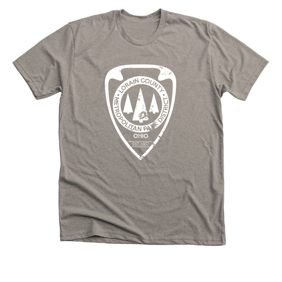 LCMP Vintage Logo, a Heather Stone Premium Unisex Tee