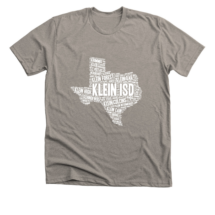 Klein, TX - White Logo - Texas, a Heather Stone Premium Unisex Tee