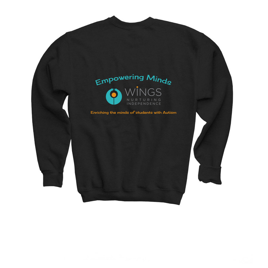 Youth (Hoodies & Crewnecks) Color Logo, a Black Youth Crewneck Sweatshirt (back-view)