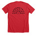 Peace Love Data, a Heather Red Premium Unisex Tee (back-view)