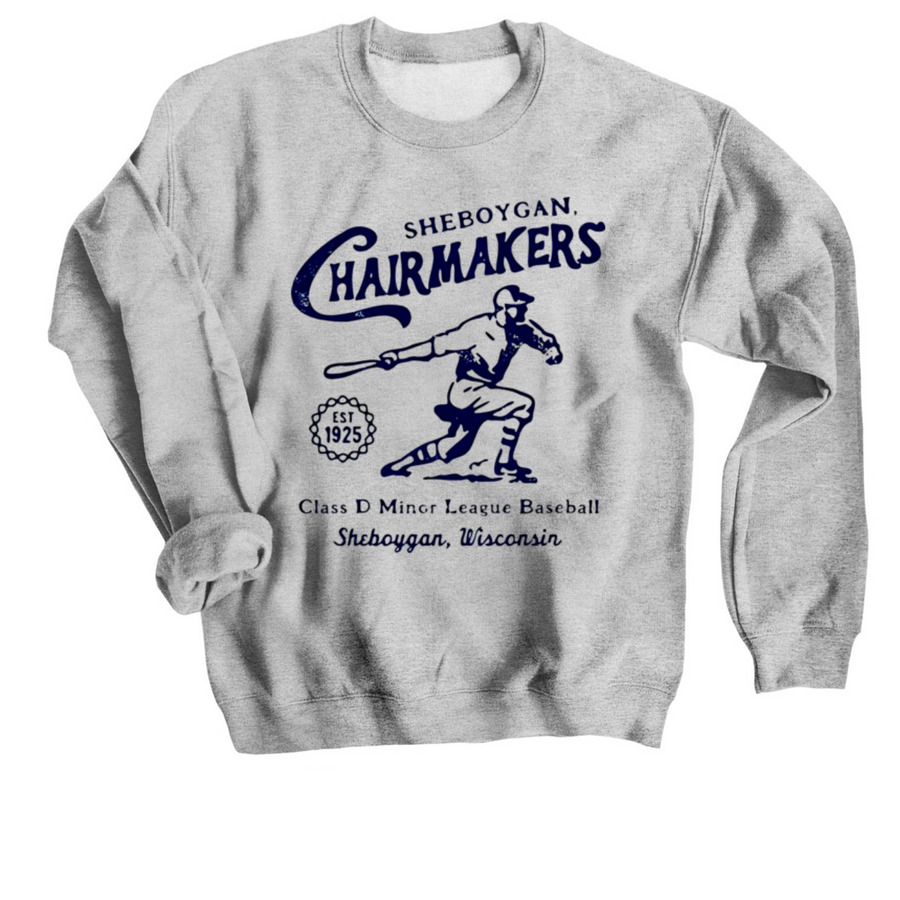 Sheboygan Chairmakers Baseball, a Sport Grey Crewneck Sweatshirt