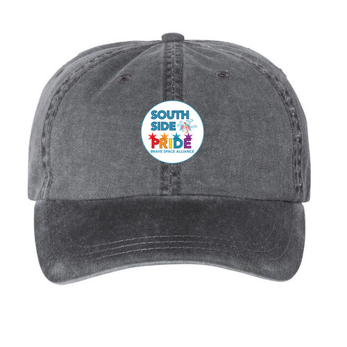 South Side Pride Cap, a Black Printed Pigment Dye Baseball Cap