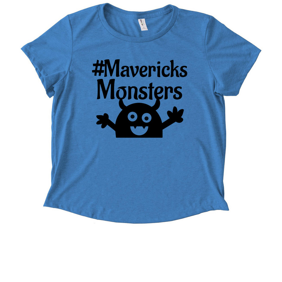 #Mavericks Monsters Gear, a Azure Blue Allmade Eco Triblend Women?s Scoop Neck Tee
