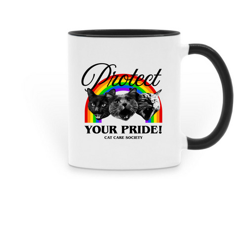 Protect Your Pride Mug, a Black Two-Tone Ceramic Mug