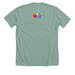 Flower Love by LPS(red), a Heather Dusty Blue Premium Unisex Tee (back-view)