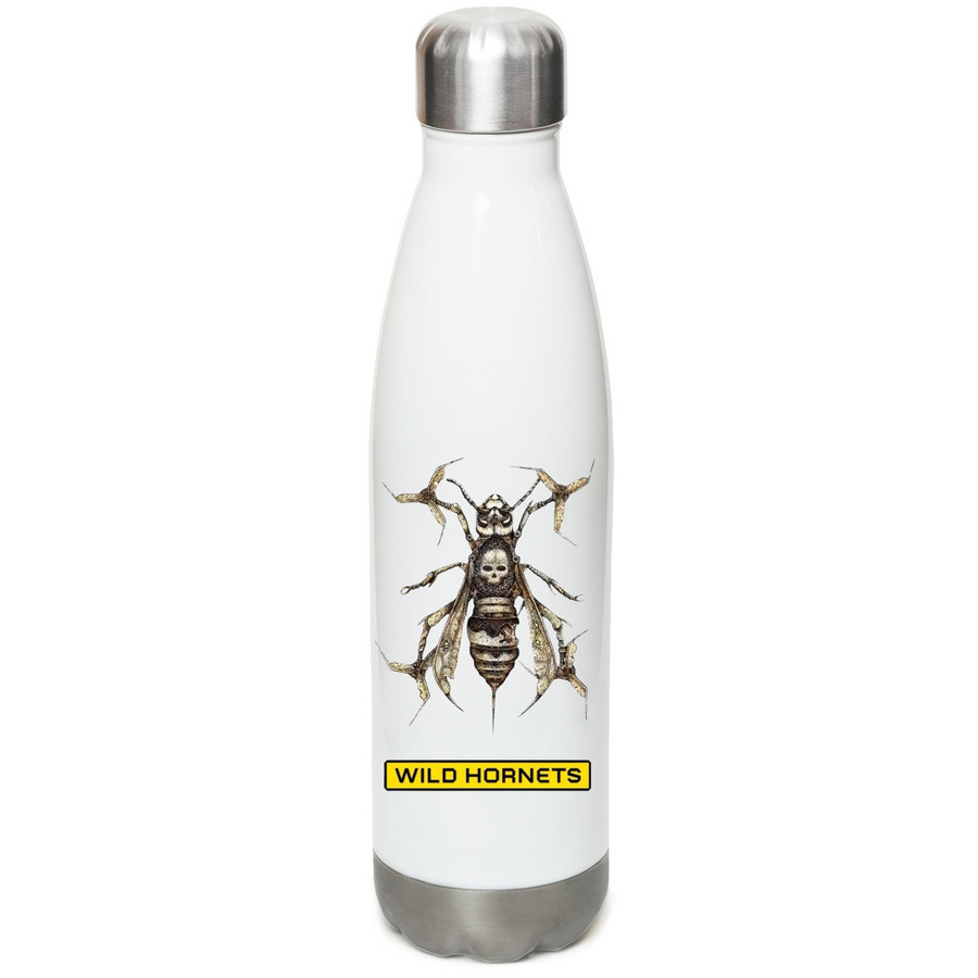 Wild Hornets Orc-Gurgler Water Bottle, a White Stainless Steel Water Bottle