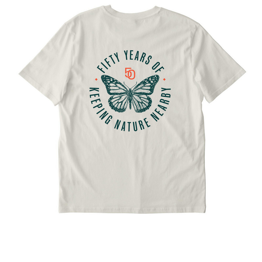 Monarch Butterfly ? Light (T-Shirt), a Natural Raw Stanley/Stella Unisex Creator 2.0 Tee (back-view)