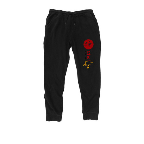Chef life culture, a Black Midweight Fleece Joggers