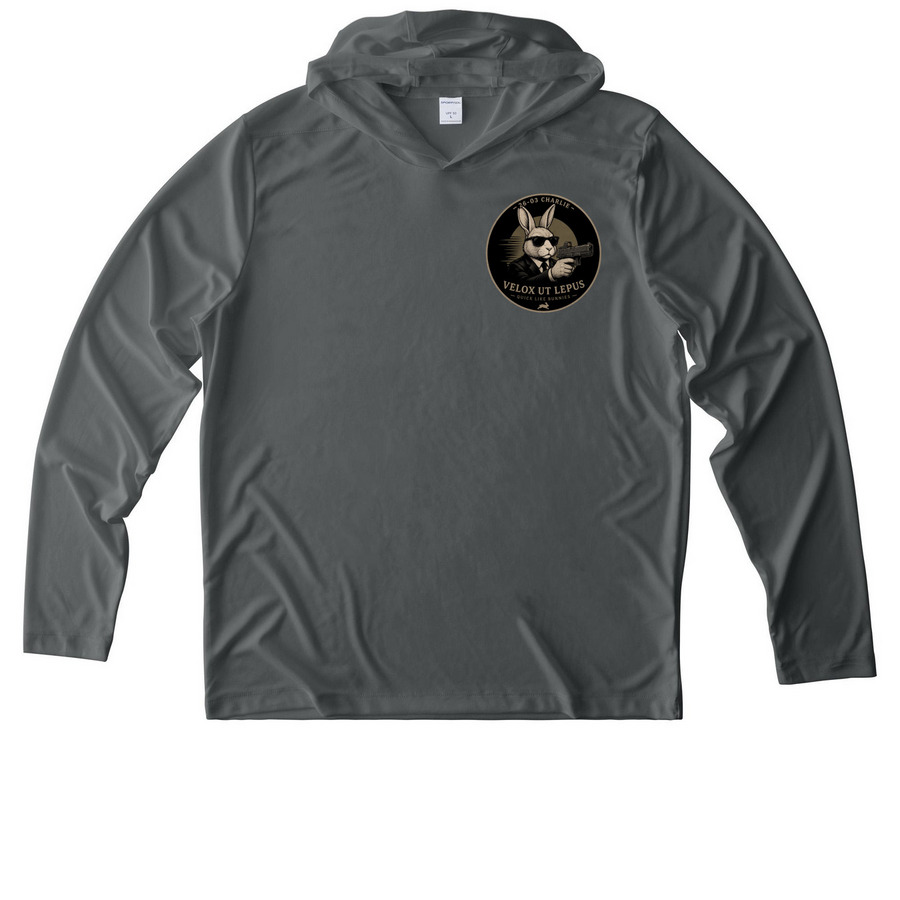 26-03C Sun shirts, a Dark Smoke Grey UV Performance Long Sleeve Hoodie