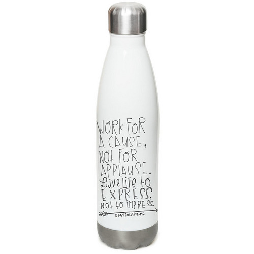 Carry Kindness Everywhere, a White Stainless Steel Water Bottle