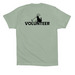 Volunteer Tee, a Dusty Blue Premium Cotton Tee (back-view)