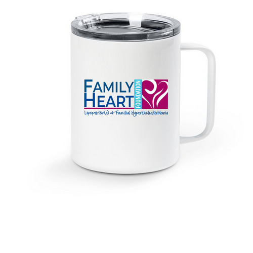 Family Heart Travel Mug, a White Stainless Steel Travel Mug