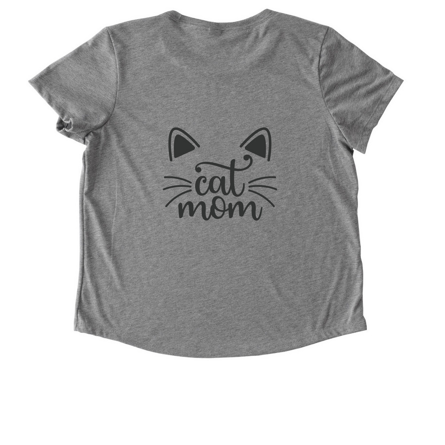 Cat Mom, a Aluminum Grey Allmade Eco Triblend Women?s Scoop Neck Tee (back-view)