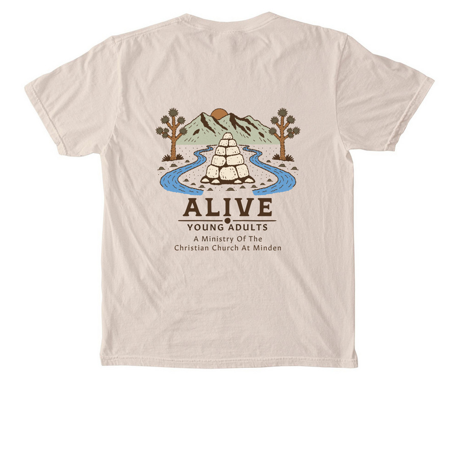 Alive Young Adult Ministry, a Ivory Comfort Colors Pocket Tee (back-view)
