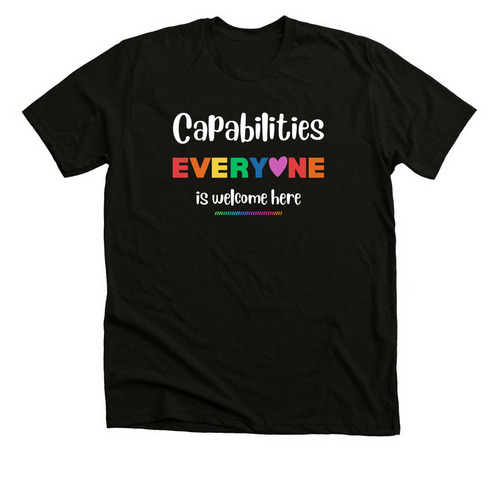 Capabilities- EVERYONE is Welcome, a Solid Black Blend Premium Unisex Tee