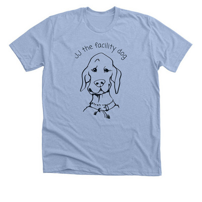 Le Bonheur Facility Dog, a Heather Baby Blue Premium Unisex Tee
