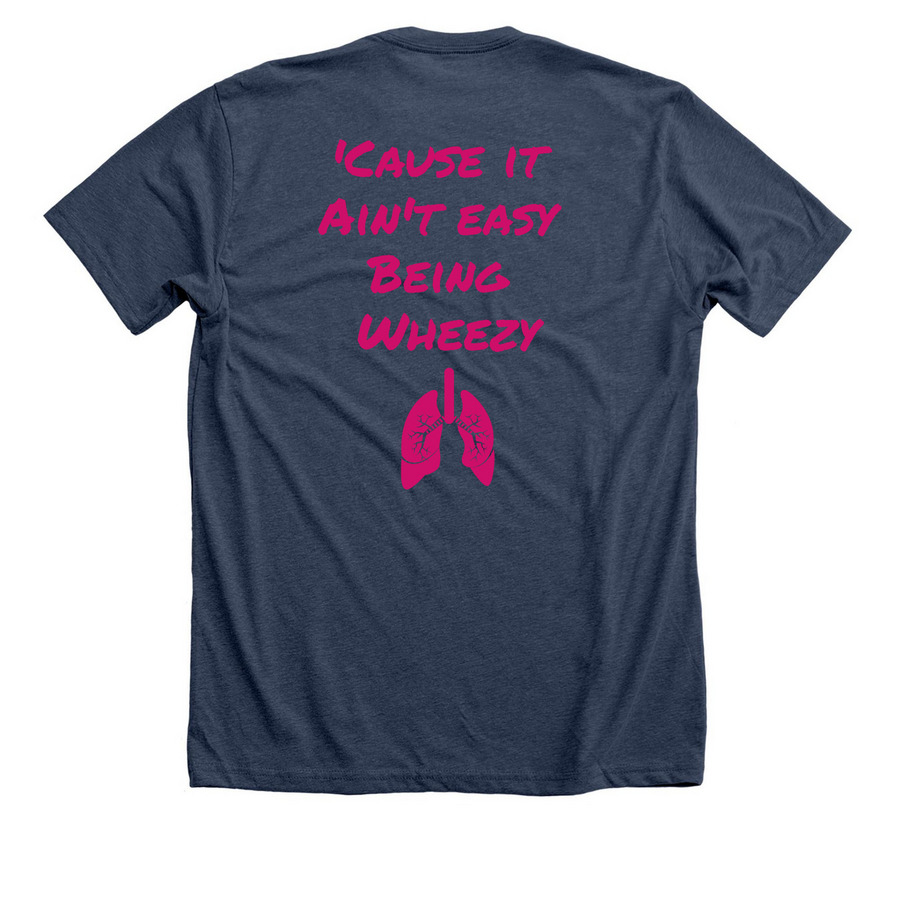 APAPP Asthma Committee, a Heather Navy Premium Unisex Tee (back-view)