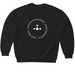 1God Media Drop #001, a Black Softstyle Crewneck Sweatshirt (back-view)