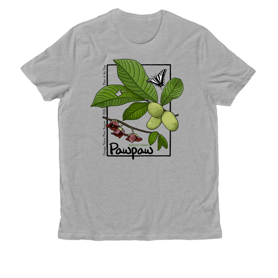 Pawpaw 2026 Plant of the Year Shirts (light), a Granite Grey Heather Allmade Organic Cotton Unisex Tee