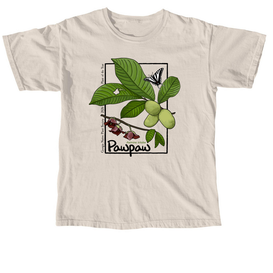Pawpaw 2026 Plant of the Year Shirts (light), a Ivory Comfort Colors Unisex Tee