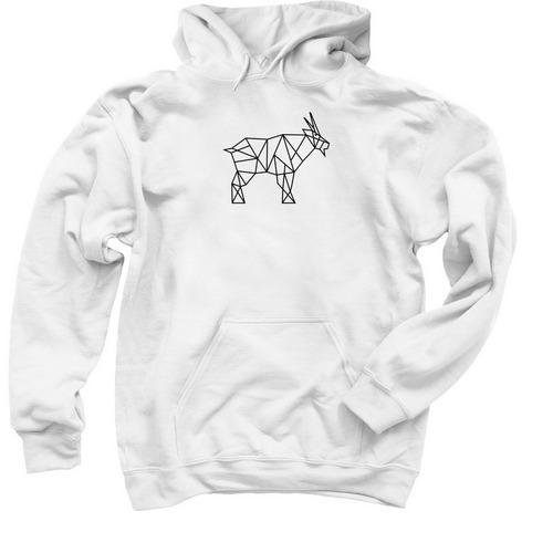 Goat Logo Sweatshirt, a White Pullover Hoodie