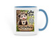 Coffee First, a Light Blue Two-Tone Ceramic Mug