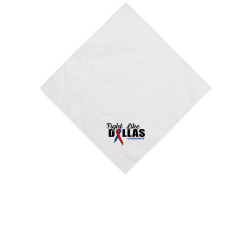 Fight like Dallas Dog bandana, a White Cotton Bandana