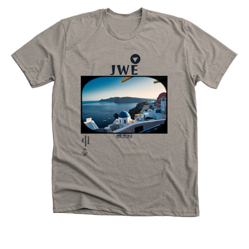 Views From Santorini, a Heather Stone Premium Unisex Tee