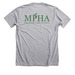 Public health saves lives, a Athletic Heather Premium Unisex Tee (back-view)