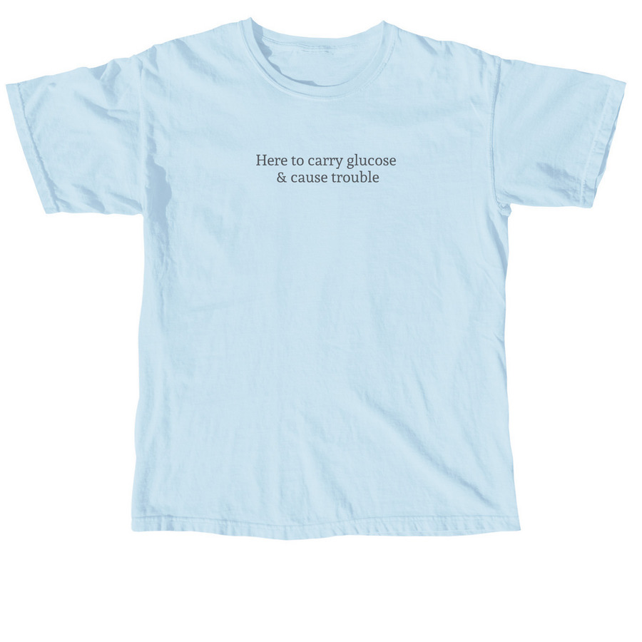 Here to carry glucose & cause trouble, a Chambray Comfort Colors Unisex Tee