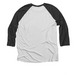 Spring Forward Run Club - RUNNER, a Black and Heather White 3/4 Sleeve Baseball Tee (back-view)