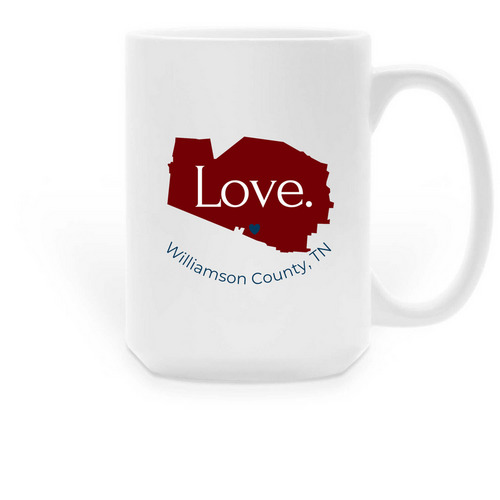 Love. Mug (Red), a White Large Coffee Mug