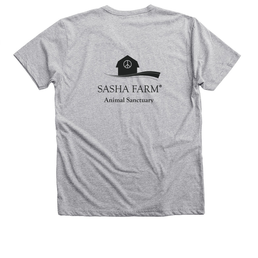 Friends Not Food, a Athletic Heather Premium V-Neck Tee (back-view)