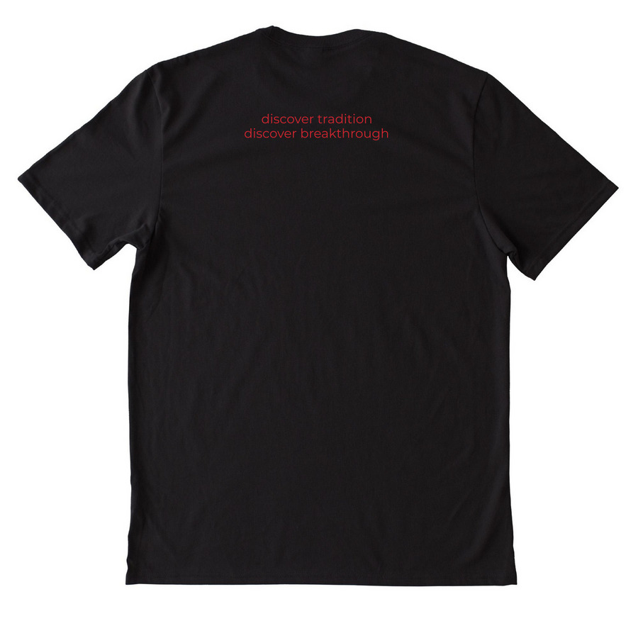 THE BASICS Spirit Wear, a Deep Black Allmade Heavyweight Recycled Cotton Tee (back-view)