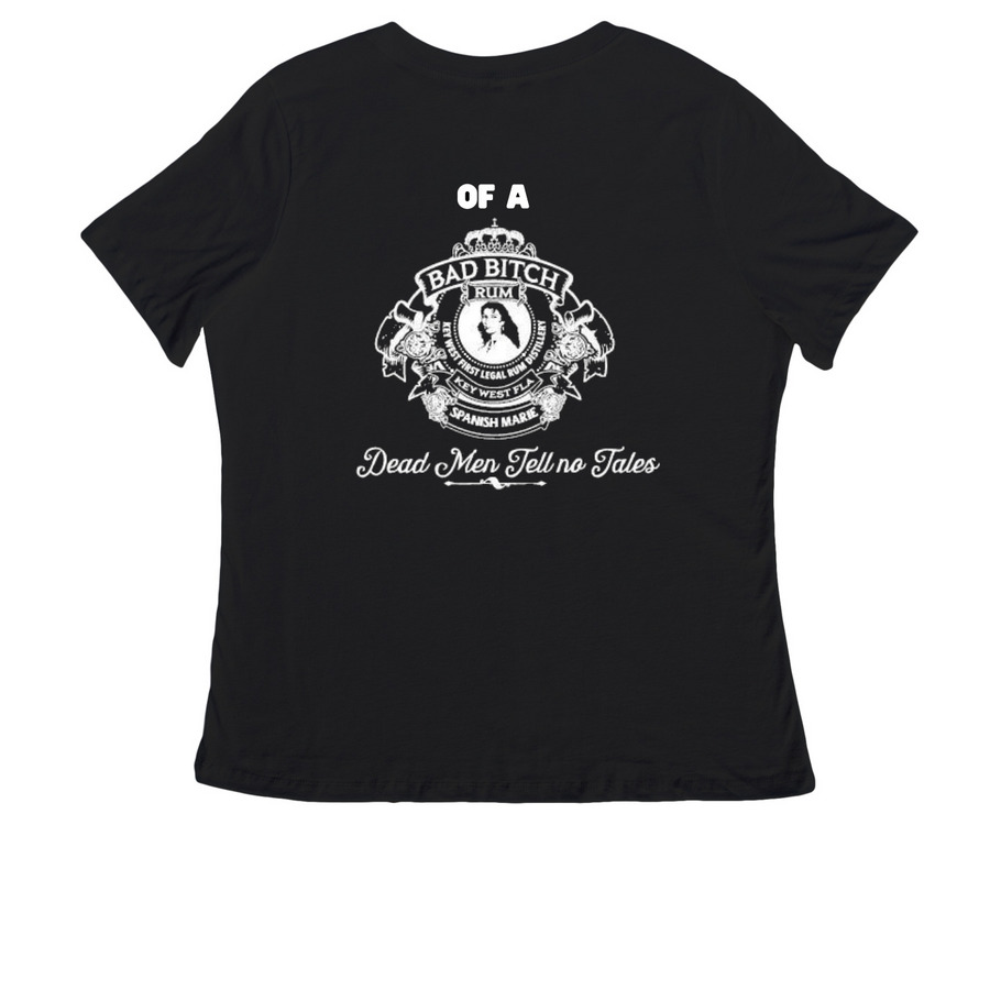 I?m Kind- of a Bad Bitch, a Black Women's Relaxed V-Neck Tee (back-view)