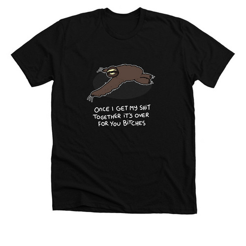 Official Grumpy Sloth, a Solid Black Blend Premium Unisex Tee