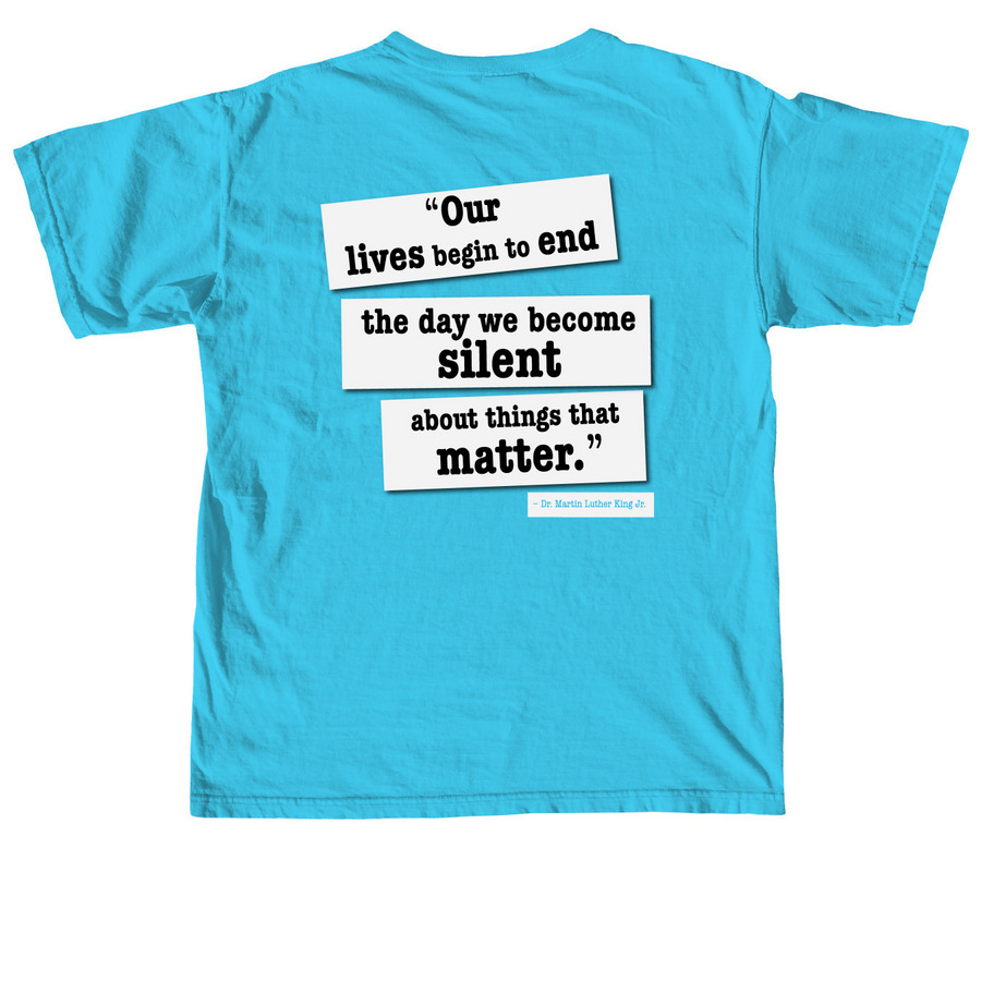 INDIVISIBLE RIVERSIDE COLORS, a Lagoon Blue Comfort Colors Unisex Tee (back-view)