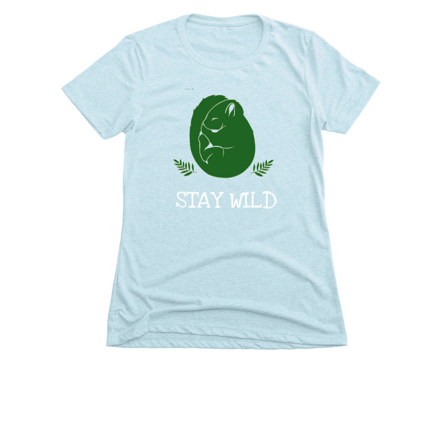 Stay Wild with Logo, a Ice Blue Women's Slim Fit Tee