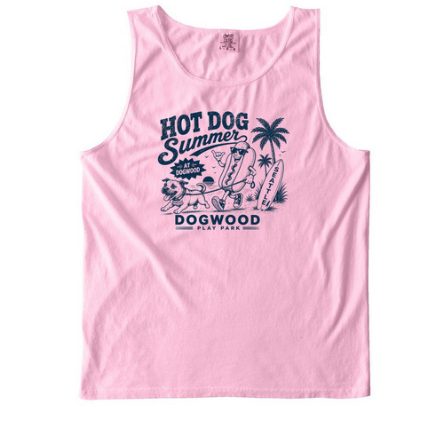 Hot Dog Summer, a Blossom Comfort Colors Tank Top