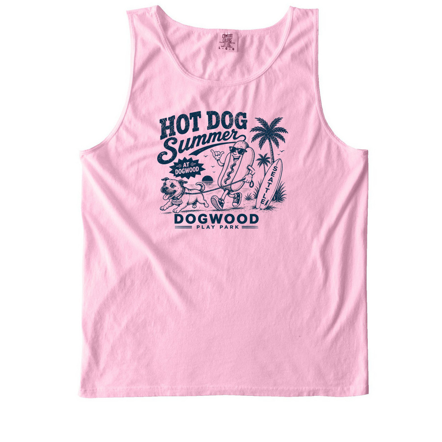 Hot Dog Summer, a Blossom Comfort Colors Tank Top
