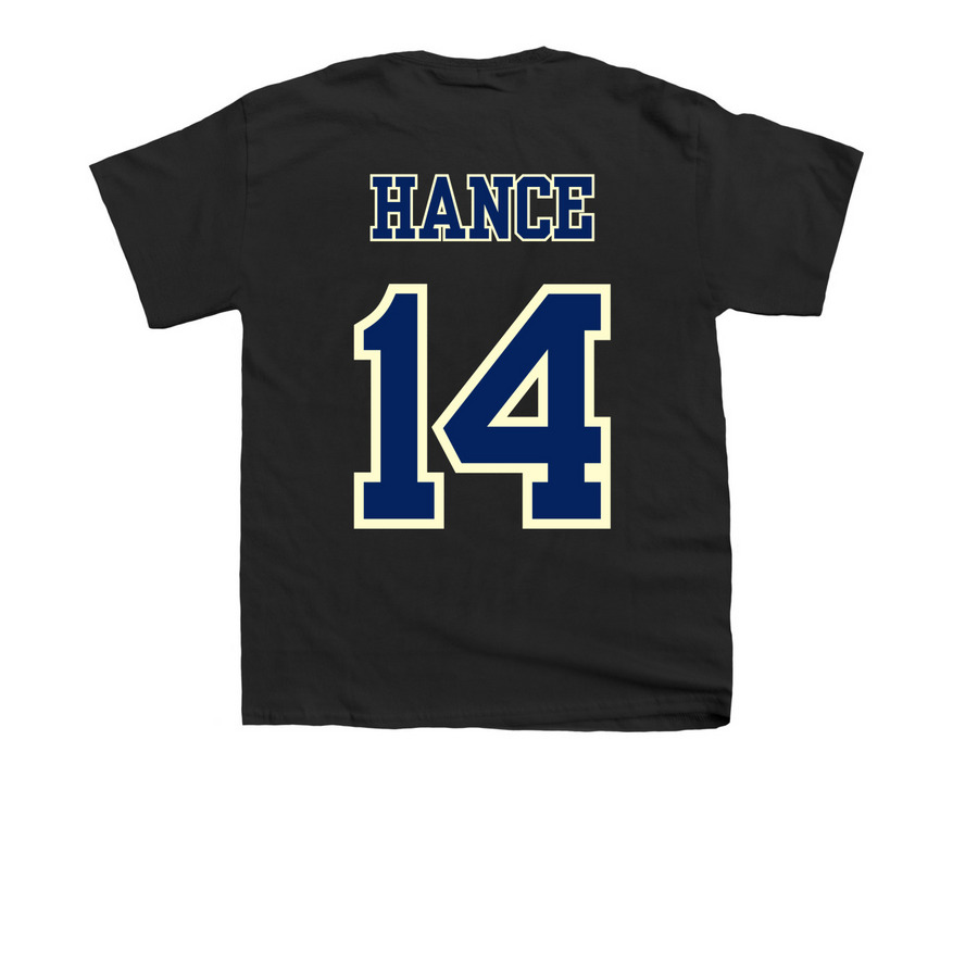 George Hance Shirt-Jersey, a Black Youth Unisex Tee (back-view)