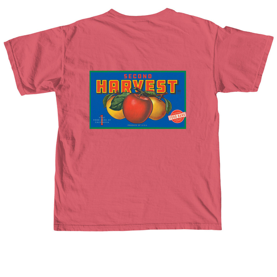 Vintage Label Wear, a Crimson Comfort Colors Unisex Tee (back-view)
