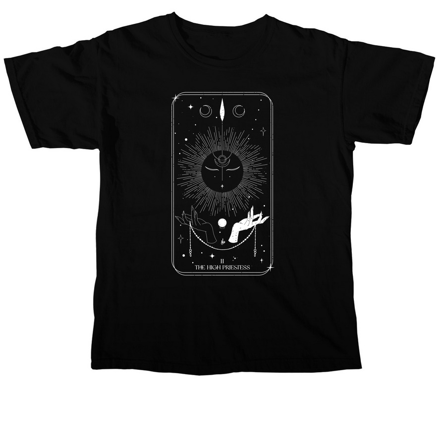 The High Priestess, a Black Comfort Colors Unisex Tee